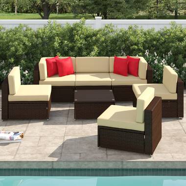 Carmelo 6 Person Outdoor Seating Group with Cushions